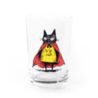 Lapis SHOPの黒猫ヒーロー Water Glass :front