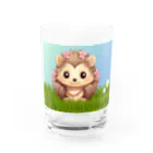 Vasetti_pressの草の中に座っているハリネズミ Water Glass :front