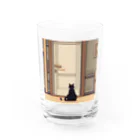 masaのドアの前で待っている猫 Water Glass :front