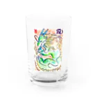 Asahi@水墨画アートの開運🐉 Water Glass :front