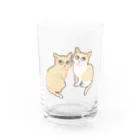 猫屋カエデの茶トラと茶トラ白猫 Water Glass :front