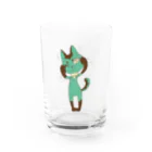 朧屋のあざといチョコミントキャット Water Glass :front