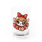 chiBeeeezの可愛らしい苺のデザイン Water Glass :front