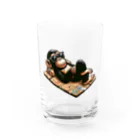 Homeless_chimpanzeeの陽気なホームレスチンパンくん Water Glass :front
