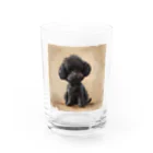 Dan-2024の可愛い黒のトイプードル Water Glass :front