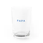 moiのPAPA（ブルー） Water Glass :front