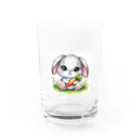 ぷっくりショップのうさかわいい Water Glass :front