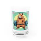 カピパーラ🐻のバーベルをしてるカピバラ♪ Water Glass :front