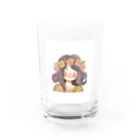 moanaの水彩画　花冠の少女 Water Glass :front