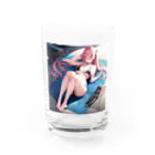 あなたに夢中の黒いビキニの女の子3（桃髪Ｖｅｒ．） Water Glass :front