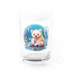 りんりんの可愛いシロクマちゃんショップ　かわいいよ！の池にいる白くま Water Glass :front