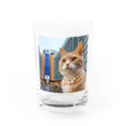 jkmurataのパールネックレス大好きなネコがブリュッセルを旅する Water Glass :front