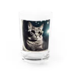 宇宙屋さんの宇宙旅サングラスねこ Water Glass :front