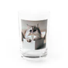 パパネコの暖かいにゃ〜 Water Glass :front