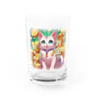 青空地域猫集会《遊》のとても現金だけど憎めない猫さん Water Glass :front