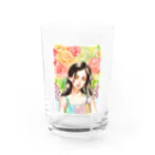 🌼*ﾟがーべらめらん*ﾟ🌼の黒髪少女と花 Water Glass :front