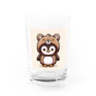 着ぐるみアニマル×けーのクマの着ぐるみを着たペンギン Water Glass :front