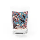 ウェブエンパイアの桜と雀（Cherry blossom & sparrow)  01 Water Glass :front
