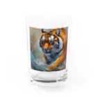 Isaiah_AI_Designの精力的なトラ Water Glass :front