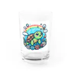 toto444のかわいいカメ Water Glass :front