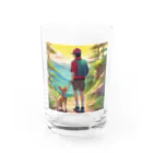 にこにこアニマルズ🐶のチワワと夕焼け散歩 Water Glass :front