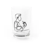 モノライティングの三限終わりの珈琲(男子大学生ver.) Water Glass :front