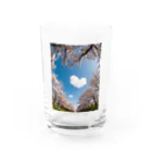 ぱんだまんのダブルハート Water Glass :front