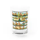 mazislowlifeの草原を走り回っているカピバラ Water Glass :front