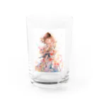 AQUAMETAVERSEの花柄模様の服を着た女性　なでしこ1478 Water Glass :front