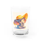 AQUAMETAVERSEの帽子をかぶった可愛い子供ゾウ Marsa 106 Water Glass :front