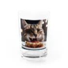 feliceのごはんを食べている猫 Water Glass :front