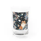 marblesのMarble galaxy cats Water Glass :front