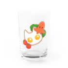 きょううんRRR・SUZURI支店のネコさん目玉焼きとタコさんウインナー グラス前面