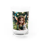 atto_usagiのフェアリーローズうさぎ Water Glass :front