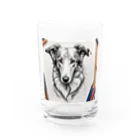 マニーのわんちゃんグッズの ボルゾイ（犬）をモチーフにしたわんちゃんNo.2 Water Glass :front