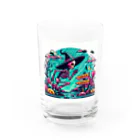 かるるんショップの骸骨紳士シリーズ　雨ニモマケズ、風ニモマケズ Water Glass :front