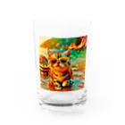 123_maのかわいい猫のイラストグッズ Water Glass :front