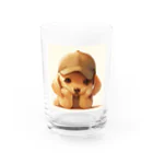 AQUAMETAVERSEのキャプをかぶった可愛い子犬 Marsa 106 Water Glass :front