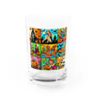 momonekokoのアメコミ風ハロウィン Water Glass :front