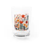 Grazing Wombatのヴィンテージなボヘミアンスタイルの花柄　Vintage Bohemian-style floral pattern Water Glass :front