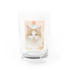 やさしい世界の雪うさ苺大福 Water Glass :front