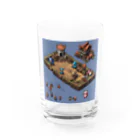 レトロゲームイラストのレトロゲードット絵ファミコン3 Water Glass :front