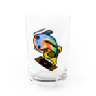 Tetsutaro Andoの蓄音機から飛び出るナマズ君 Water Glass :front