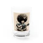 atu-daruma77のウクレレを持つアフロヘアのかわいい成長 Water Glass :front