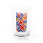 Grazing Wombatのデジタル３D春の花柄紙細工風アート Water Glass :front