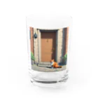 temtemの玄関で帰りを待つ猫 Water Glass :front