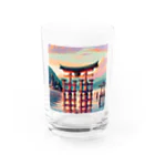 Pixel Art Goodsの厳島神社（pixel art） Water Glass :front