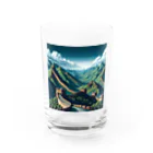 Pixel Art Goodsの万里の長城（pixel art） Water Glass :front