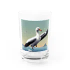 hinasoyuの踊るツノメドリ Water Glass :front