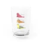 cats&reptiles cafe Odd eyeのてぐらしいぐらしもにらし　レッドVer. Water Glass :front